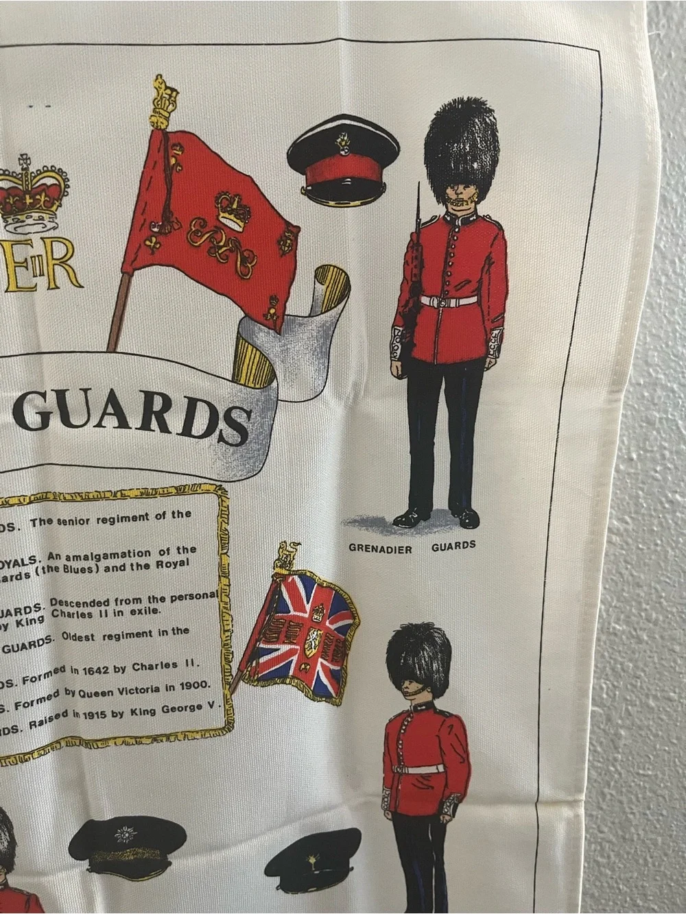 The Guards Illustrated Tea Towel - Red, White, Black